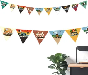 Camping String Flag, 3 Meter Bunting 10pcs Pennant Colorful Banner Decoration, Pennant Banner Flags for Outdoor Event Activities Classroom Decor