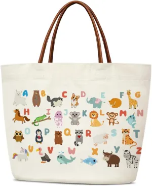 Canvas Aesthetic Reusable Grocery Shopping Bag With Handles - Funny Tote Bag for Women & Teens
