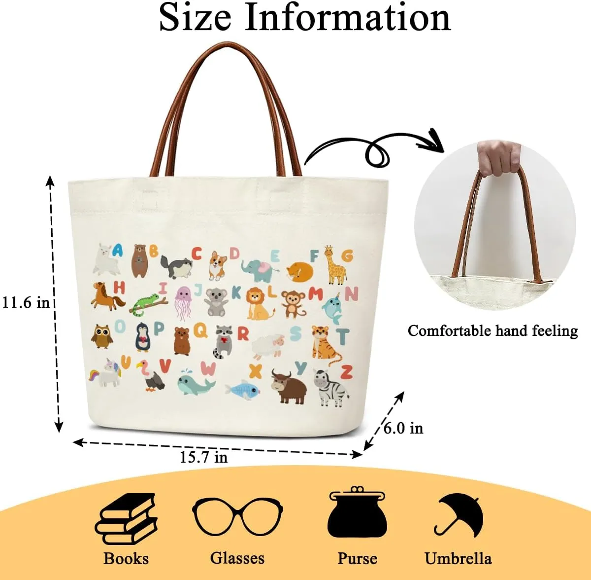 Canvas Aesthetic Reusable Grocery Shopping Bag With Handles - Funny Tote Bag for Women & Teens