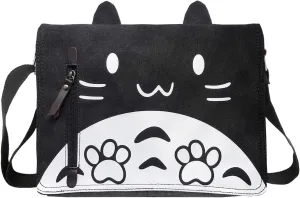 Canvas Cute Cat Kitty Messenger Bag Girls Crossbody Bag Shoulder Bag Cute Satchel School Bag