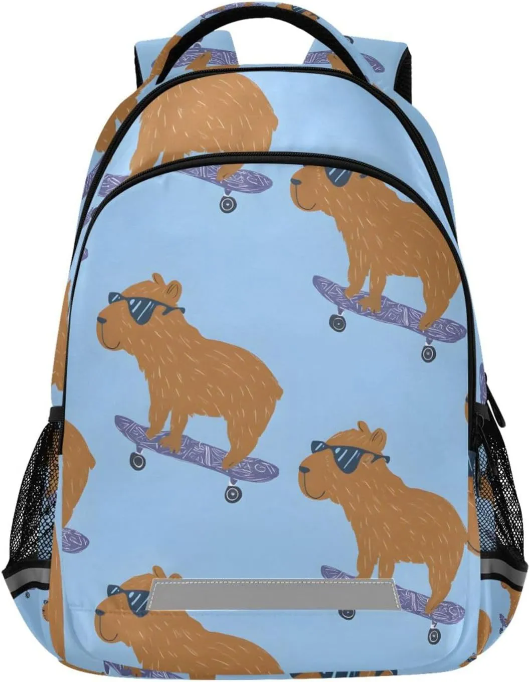 Capybara Blue Backpack for Girls Boys School Bookbag Kids Daypack Lightweight Laptop Backpack Back to School Supplies
