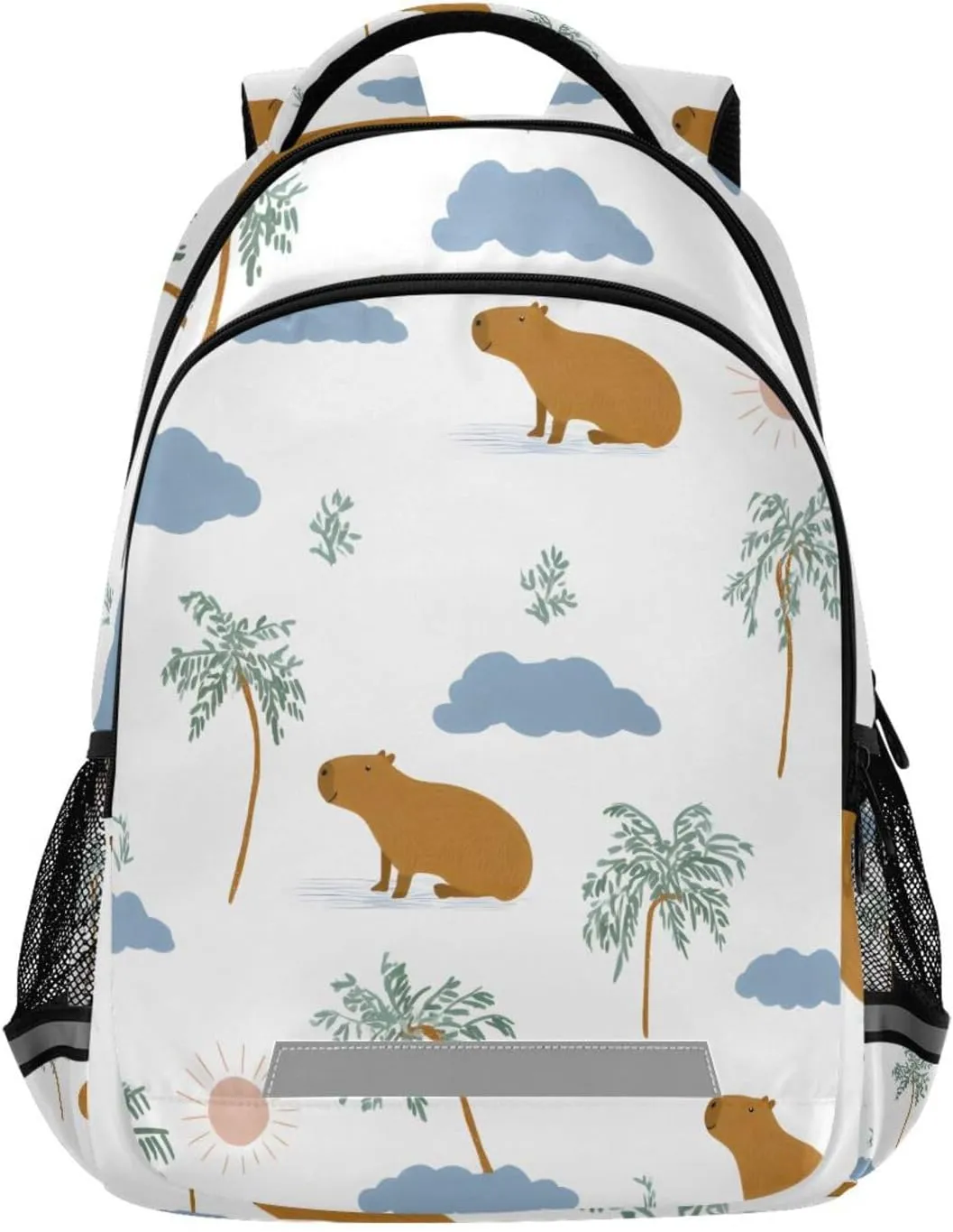 Capybara Cloud Palm Tree Backpack for Girls Boys School Bookbag Kids Daypack Lightweight Laptop Backpack Back to School Supplies