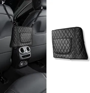 Car Net Pocket Handbag Holder, Large Capacity Leather Organizers and Storage Purse Holder for Car Between Seats, Universal Automotive Consoles & Backseat Organizer for Most Cars