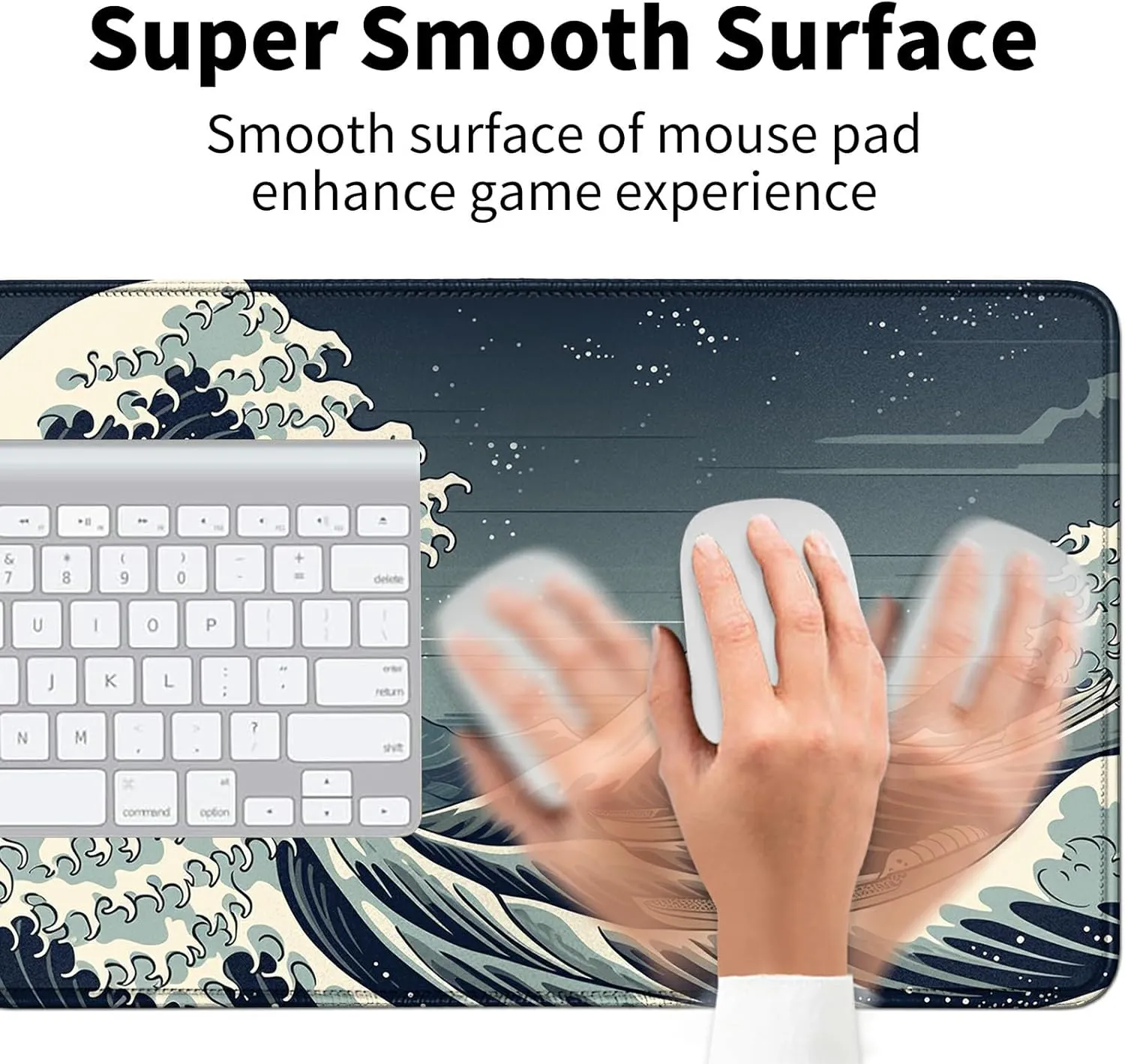 Card Mat for MTG & TCG Playmat Mouse Pad,23.6" x 13.8" Game Mat for MTG RPG CCG Trading Card Game Playmats Table Mat Perfect for Card Games Video Games Computer Office,Blue Waves