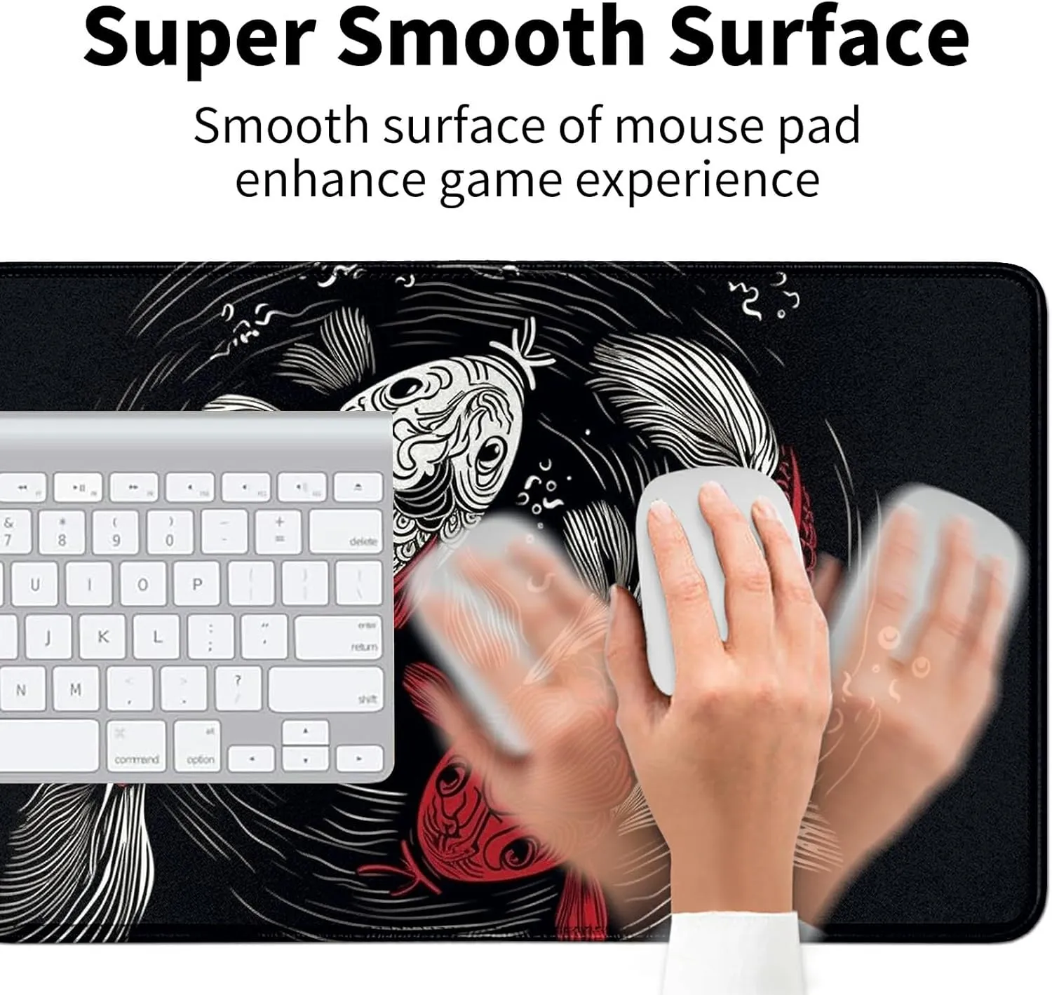 Card Mat for MTG & TCG Playmat Mouse Pad,23.6" x 13.8" Game Mat for MTG RPG CCG Trading Card Game Playmats Table Mat Perfect for Card Games Video Games Computer Office,Koi Fish
