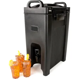 Carlisle FoodService Products 5-Gallon Insulated Beverage Dispenser, Cateraide, Food-Grade with Handles, Rugged PE Shell with PU Insulation for Coffee, Tea and Hot or Cold Drinks, Black - Made in USA