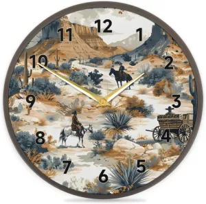 Carriage Desert 10 Inch Round Clock Tropical Desert 10 Inch Round Wall Clock Ideal for Home Meetings, School Kitchens and More