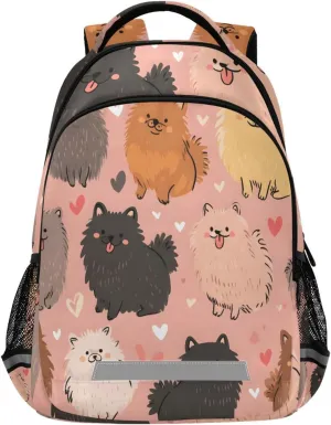 Cartoon Dog Love Backpack for Girls Boys School Bookbag Kids Daypack Lightweight Laptop Backpack Back to School Supplies