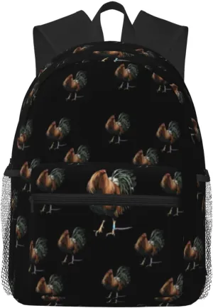 Cartoon Rooster Print Backpack 16 Inch Laptop Backpacks For Women Men Large Bags For Travel Hiking Camping Day Pack Outdoor Daypack