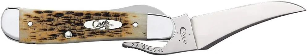 Case WR XX Pocket Knife Amber Jigged Bone Russlock Item #260 - (61953L SS) - Length Closed: 4 1/4 Inches