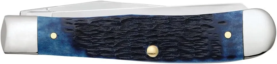 Case WR XX Pocket Knife Navy Blue Jigged Bone Trapper Item #7051 - (6254 SS) - Length Closed: 4 1/8 Inches