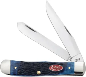 Case WR XX Pocket Knife Navy Blue Jigged Bone Trapper Item #7051 - (6254 SS) - Length Closed: 4 1/8 Inches