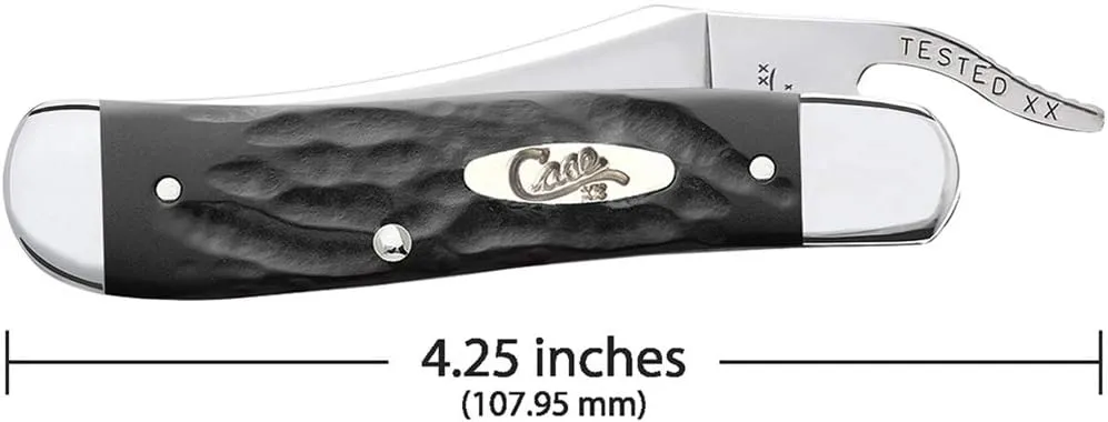 Case XX WR Pocket Knife Rough Black Jigged Synthetic Russlock Item #18224 - (61953L SS) - Length Closed: 4 1/4 Inches …