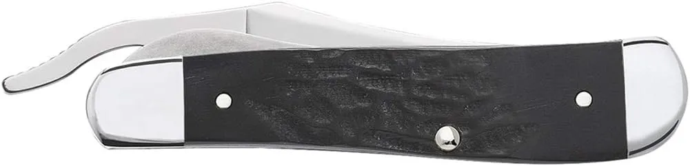 Case XX WR Pocket Knife Rough Black Jigged Synthetic Russlock Item #18224 - (61953L SS) - Length Closed: 4 1/4 Inches …