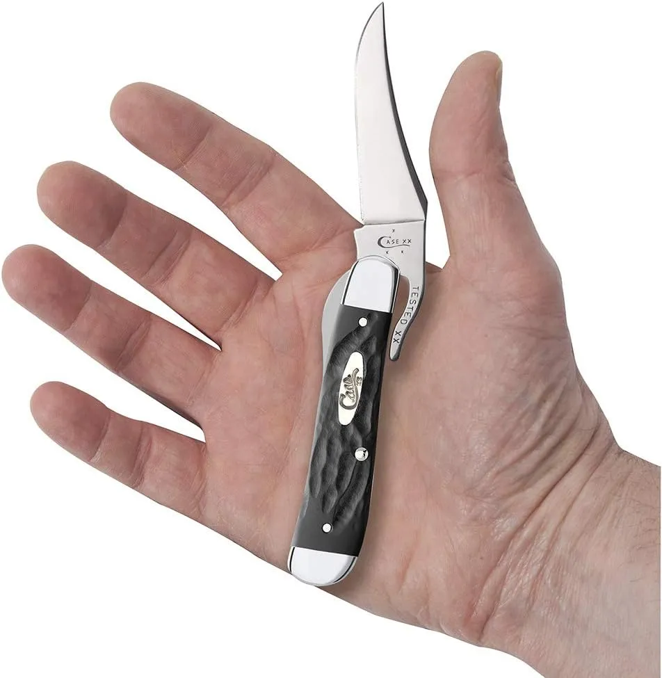 Case XX WR Pocket Knife Rough Black Jigged Synthetic Russlock Item #18224 - (61953L SS) - Length Closed: 4 1/4 Inches …