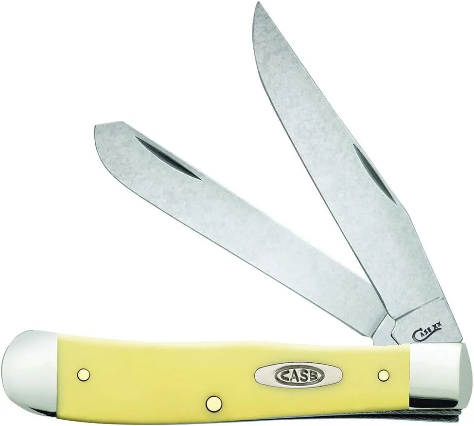 Case XX WR Pocket Knife Yellow Synthetic Trapper Item #80161 - (4254 SS) - Length Closed: 4 1/8 Inches