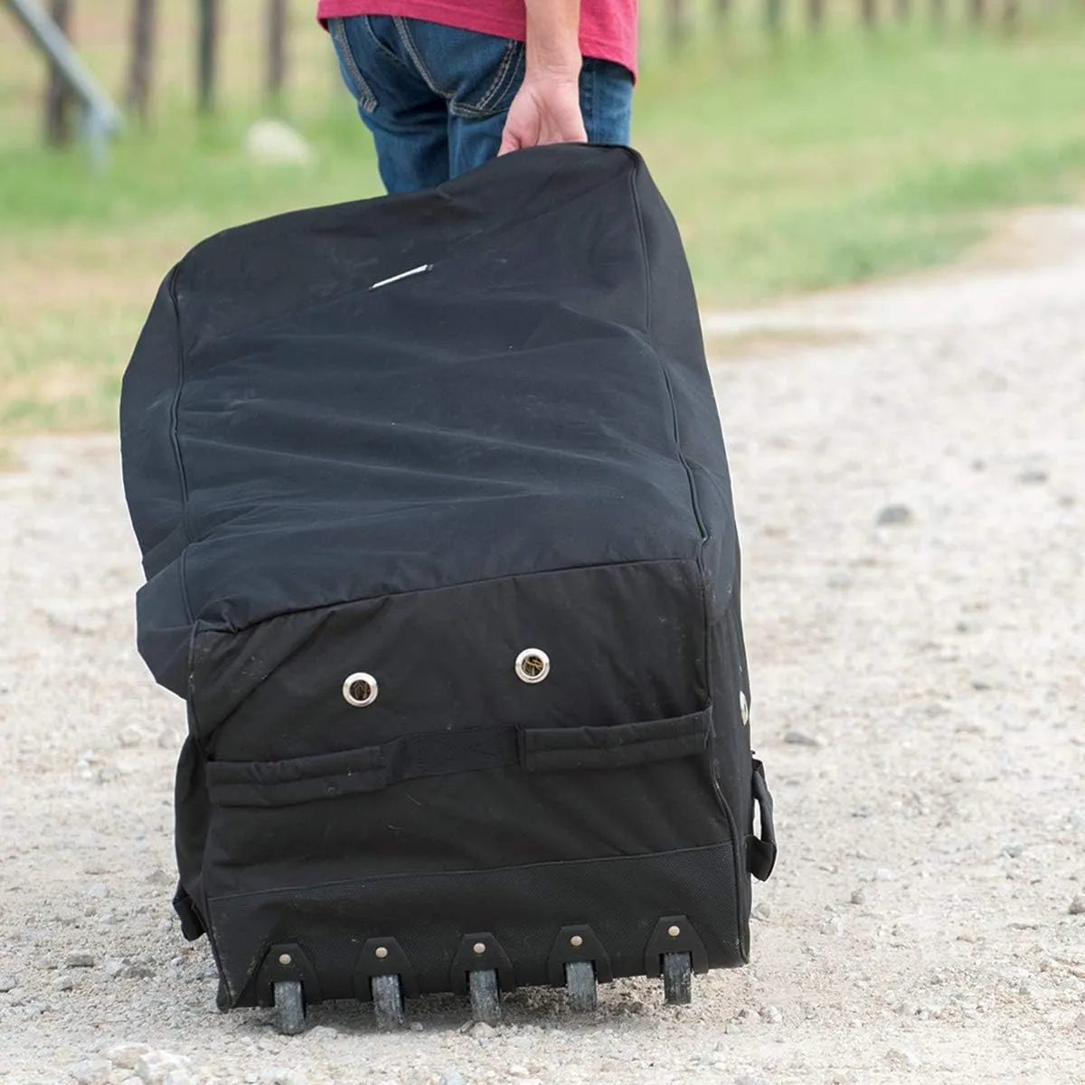 Cashel Bale Bag Hay Rolling Handles Easy Load Heavy Duty Black RBB