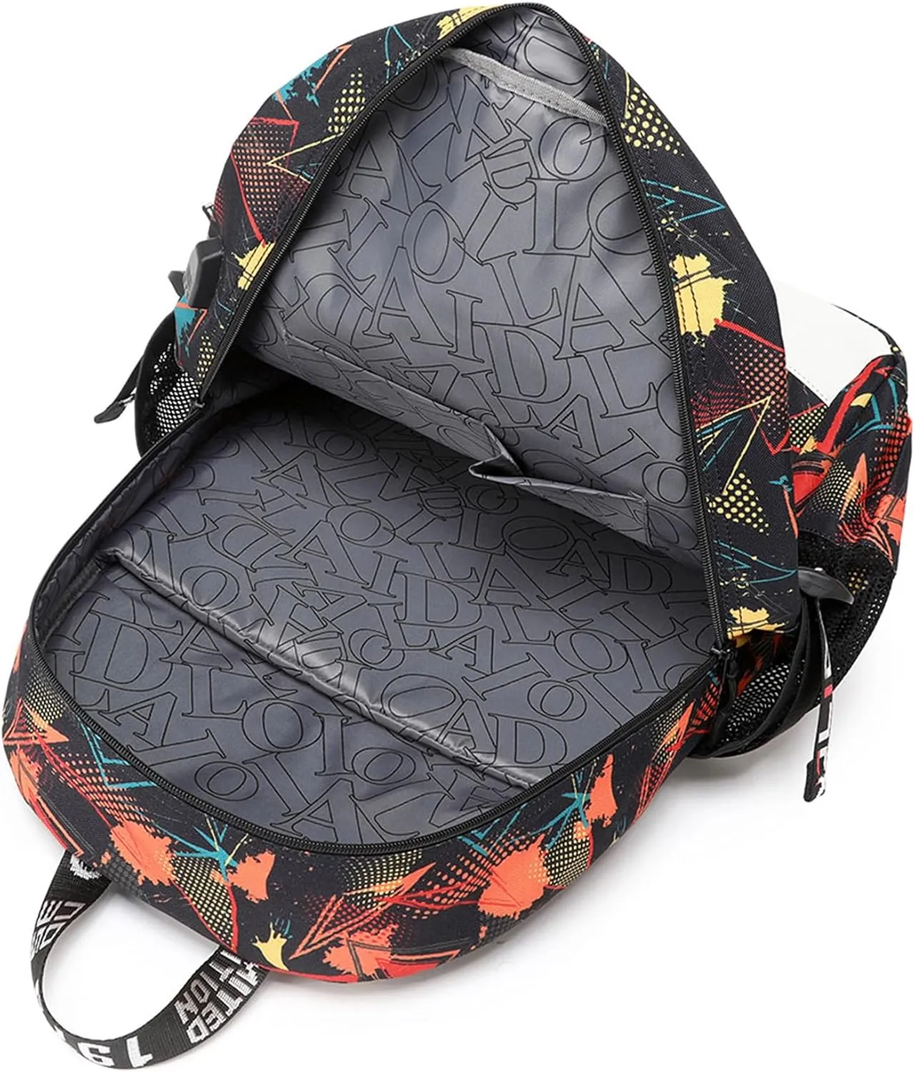 Casual Sundrop and Moondrop Graphic Knapsack Travel Backpack Lightweight Wear Resistant Bookbag with USB Charging Port