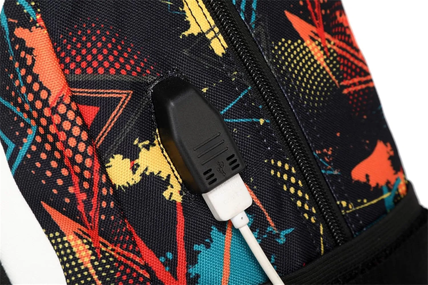 Casual Sundrop and Moondrop Graphic Knapsack Travel Backpack Lightweight Wear Resistant Bookbag with USB Charging Port