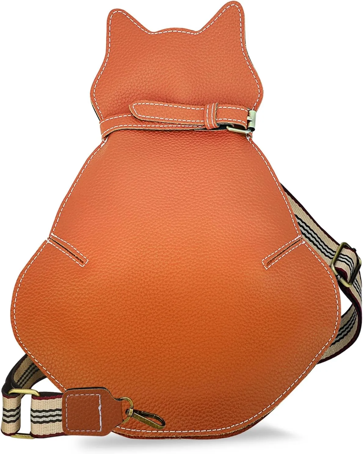Cat Crossbody Handbag and Purses in Light Brown with Adjustable Strap and Trendy Style for She & He, Travel & Shoulder Bag