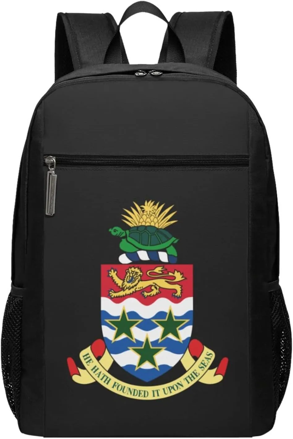 Cayman Islands The Official Emblem Travel Laptop Backpack, Business Anti Theft Slim Sturdy Laptops Backpacks, College Computer Bag Gift for Men & Women Fits 17 Inch Notebook,Black
