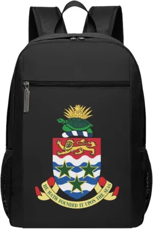 Cayman Islands The Official Emblem Travel Laptop Backpack, Business Anti Theft Slim Sturdy Laptops Backpacks, College Computer Bag Gift for Men & Women Fits 17 Inch Notebook,Black