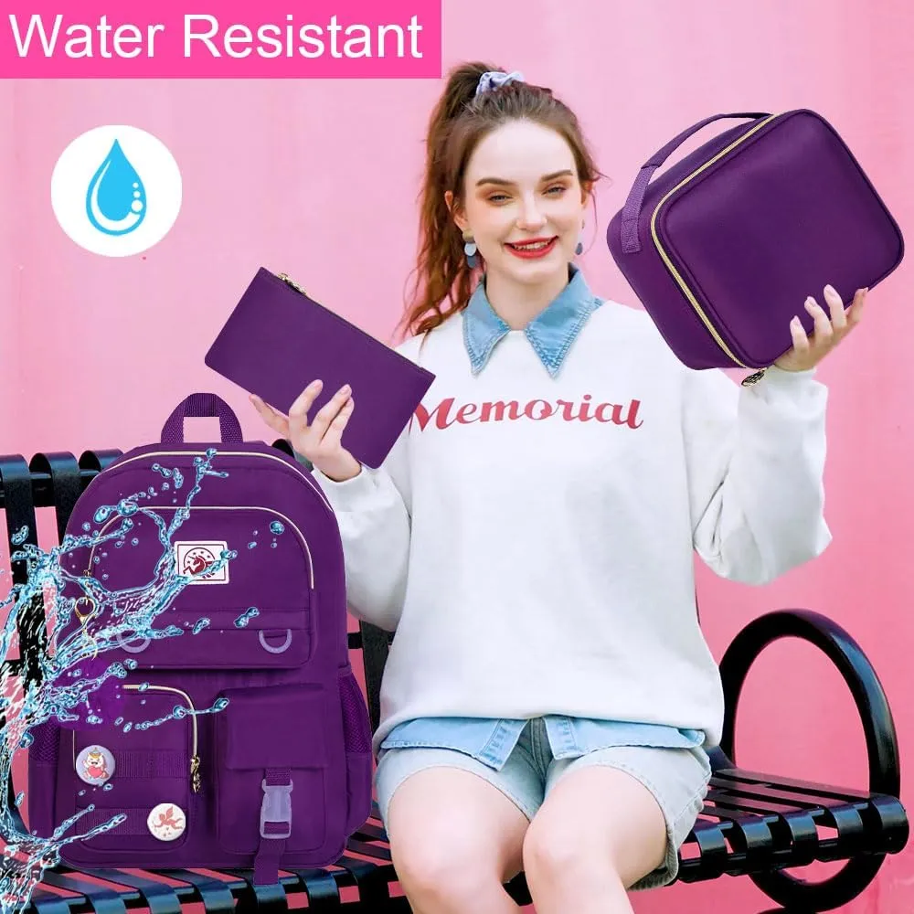 CCJPX Girls Backpack, 16 inch School Laptop Bag College Bookbag, Anti Theft Daypack for Teens Girls Students Women