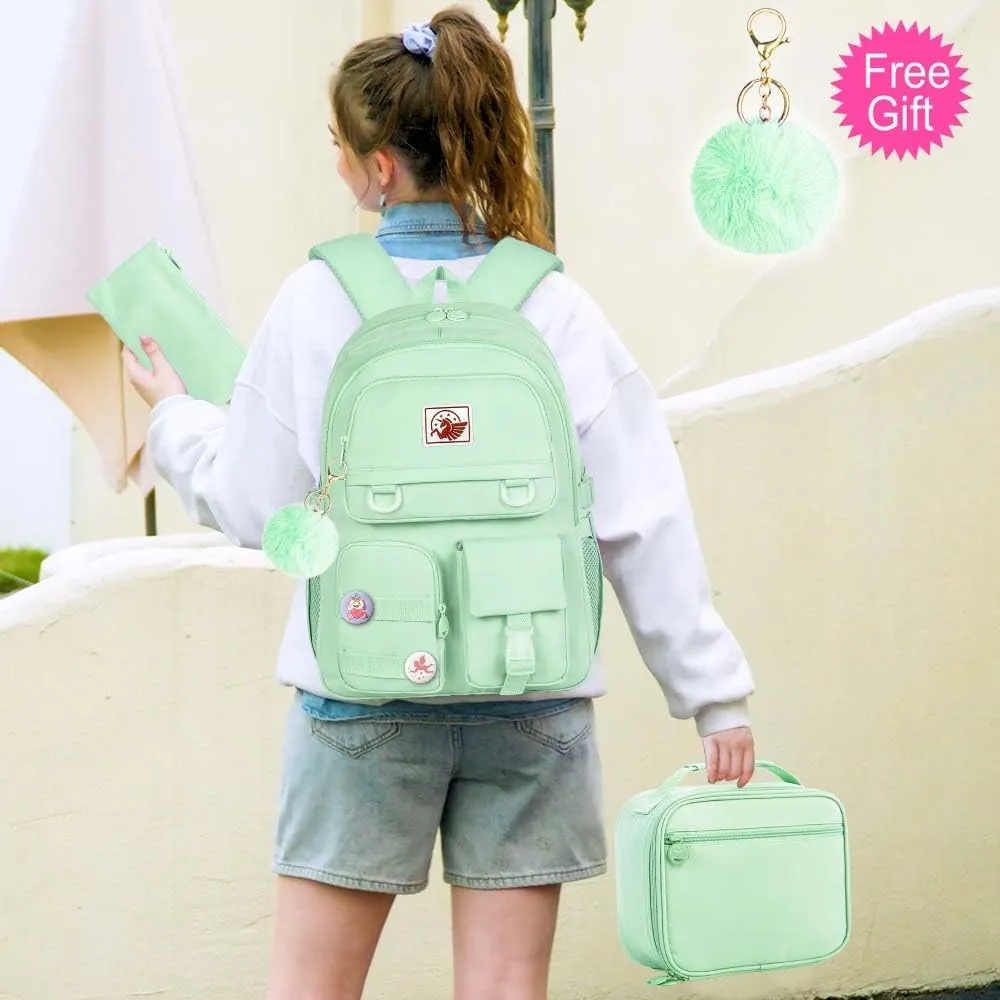CCJPX Girls Backpack, 16 inch School Laptop Bag College Bookbag, Anti Theft Daypack for Teens Girls Students Women