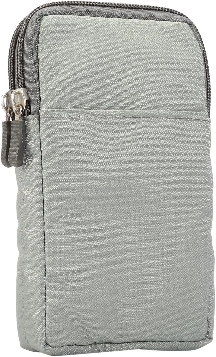 Cell Phone Belt Clip Bag Men, Cell Phone Shoulder Holster, 6.0" Outdoor Travel Vertical Phone Holster Waist Pouch Cellphone Shoulder Messenger Bag Zipper Wallet Phone Holder with Belt Loop Carabiner
