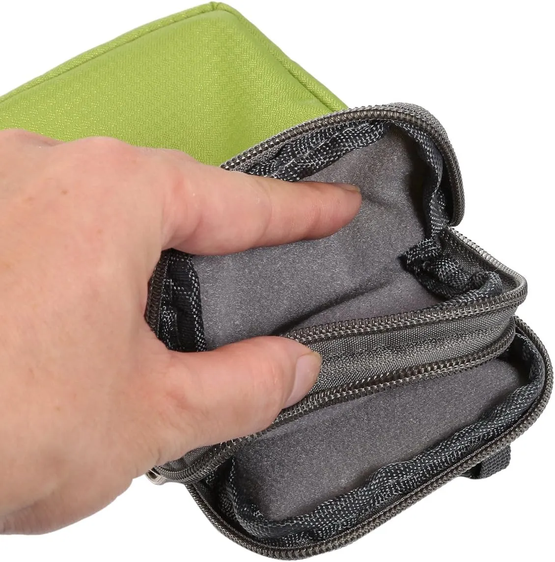 Cell Phone Belt Clip Bag Men, Cell Phone Shoulder Holster, 6.0" Outdoor Travel Vertical Phone Holster Waist Pouch Cellphone Shoulder Messenger Bag Zipper Wallet Phone Holder with Belt Loop Carabiner