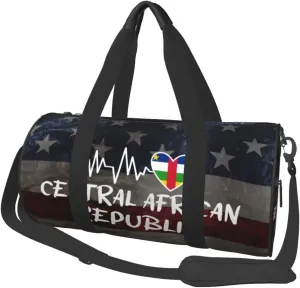 Central African Republic Heartbeat Duffel Bag Gym Bag Travel Sports Tote Large Foldable Beach Swim Yoga6