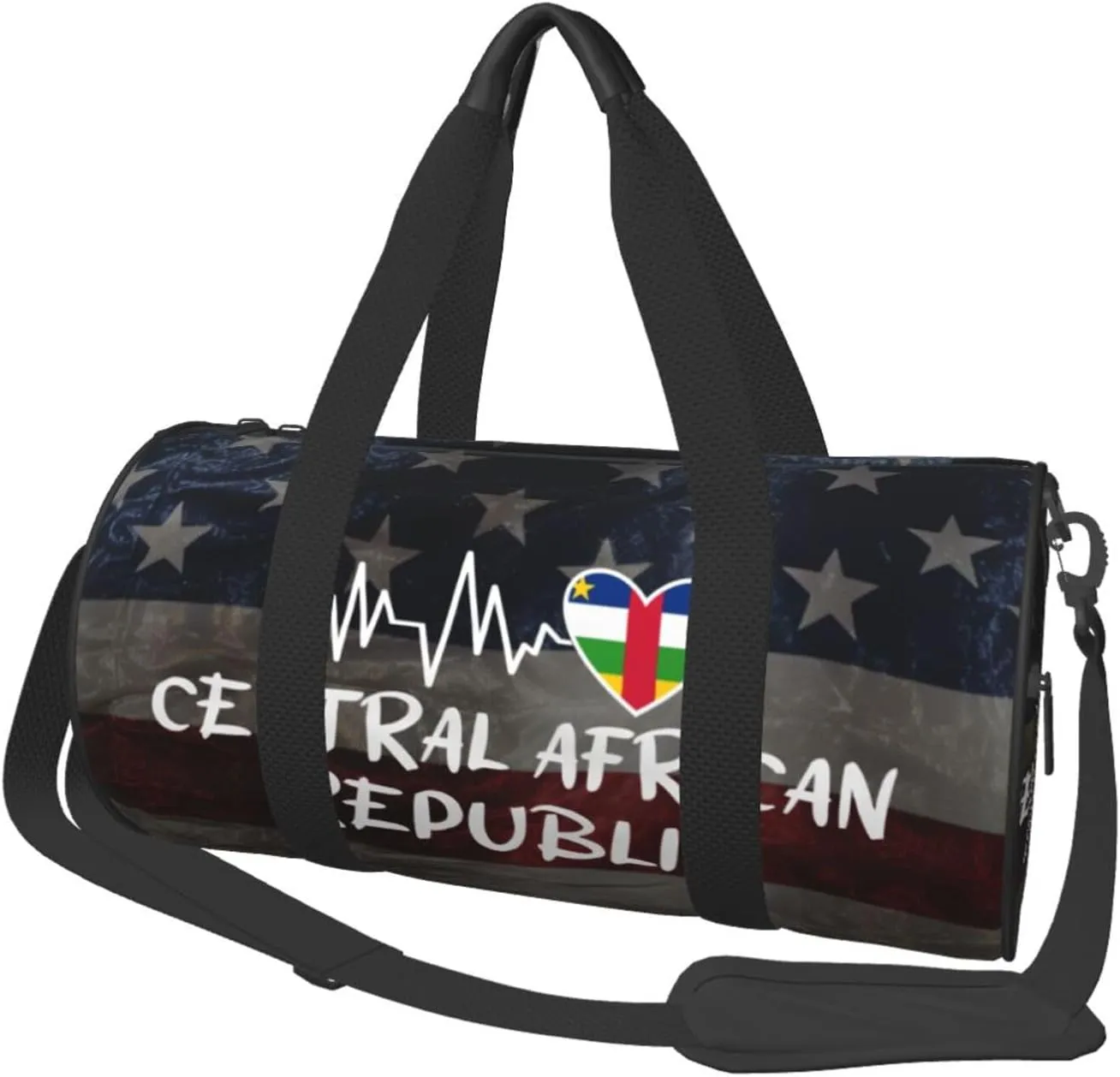 Central African Republic Heartbeat Duffel Bag Gym Bag Travel Sports Tote Large Foldable Beach Swim Yoga6