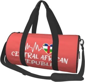 Central African Republic Heartbeat Duffel Bag Gym Bag Travel Sports Tote Large Foldable Beach Swim Yoga7
