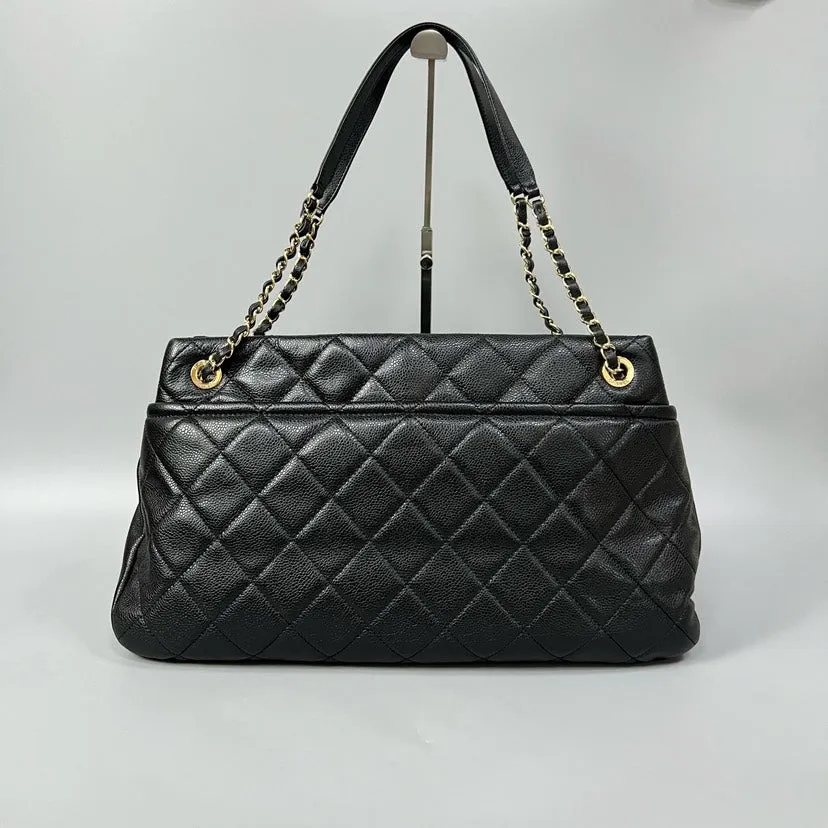 Chanel Quilted Leather Black Tote Bag XJ10922