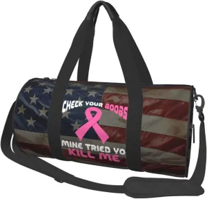 Check Your Boobs Mine Tried Yo Kill Me Duffel Bag Gym Bag Travel Sports Tote Large Foldable Beach Swim Yoga6