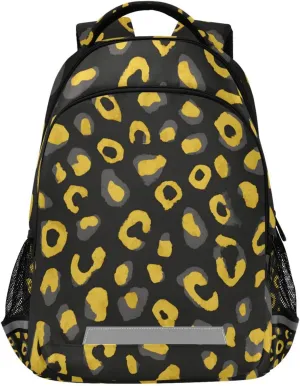 Cheetah Print Yellow Leopard Backpack for Girls Boys School Bookbag Kids Daypack Lightweight Laptop Backpack Back to School Supplies
