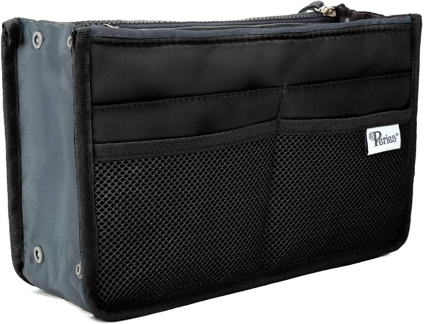 Chelsy Purse Organizer Insert with Handles & 13 Pockets - 3 Sizes (Black, Medium)