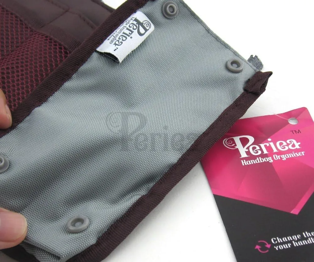 Chelsy Purse Organizer Insert with Handles & 13 Pockets - 3 Sizes (Burgundy, Small)