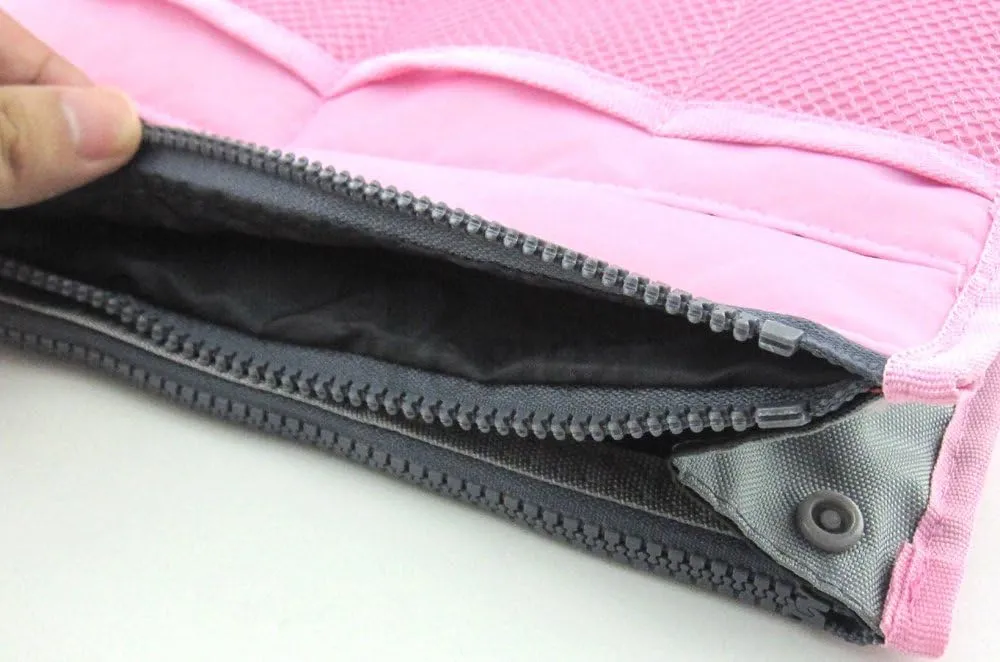 Chelsy Purse Organizer Insert with Handles & 13 Pockets - 3 Sizes (Pink, Large)