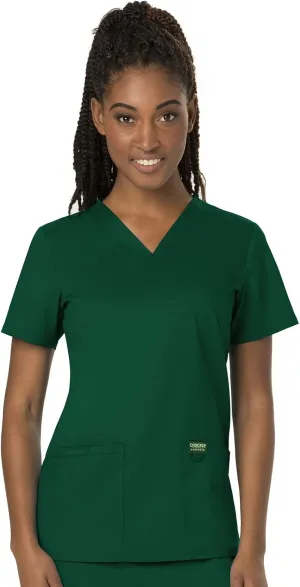 Cherokee Scrub Set For Women Modern Classic Fit 3 Pockets V-Neck Top WW620 with 5 Pockets Moderate Flare Leg Pant WW120