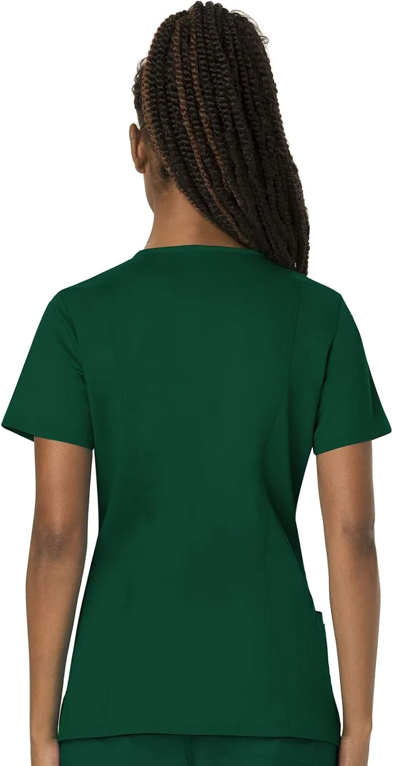 Cherokee Scrub Set For Women Modern Classic Fit 3 Pockets V-Neck Top WW620 with 5 Pockets Moderate Flare Leg Pant WW120