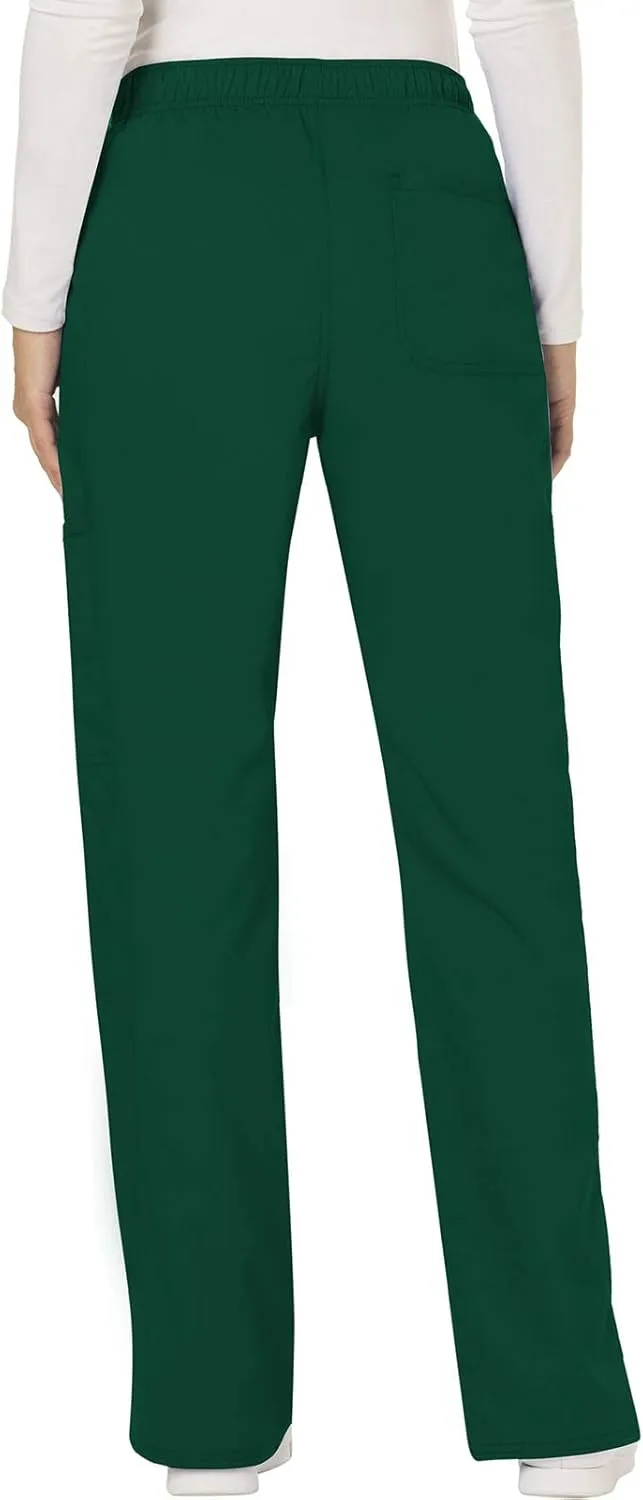 Cherokee Scrub Set For Women Modern Classic Fit 3 Pockets V-Neck Top WW620 with 5 Pockets Moderate Flare Leg Pant WW120