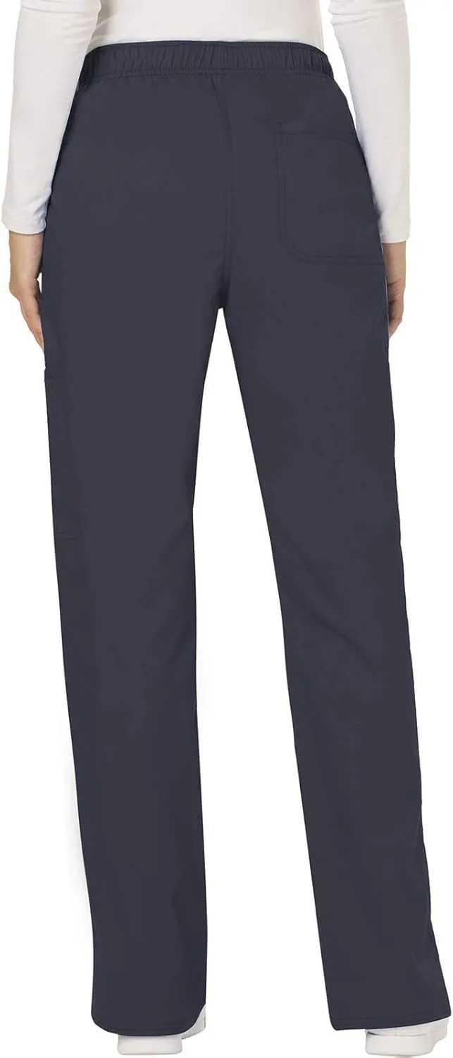 Cherokee Scrub Set For Women Modern Classic Fit 3 Pockets V-Neck Top WW620 with 5 Pockets Moderate Flare Leg Pant WW120