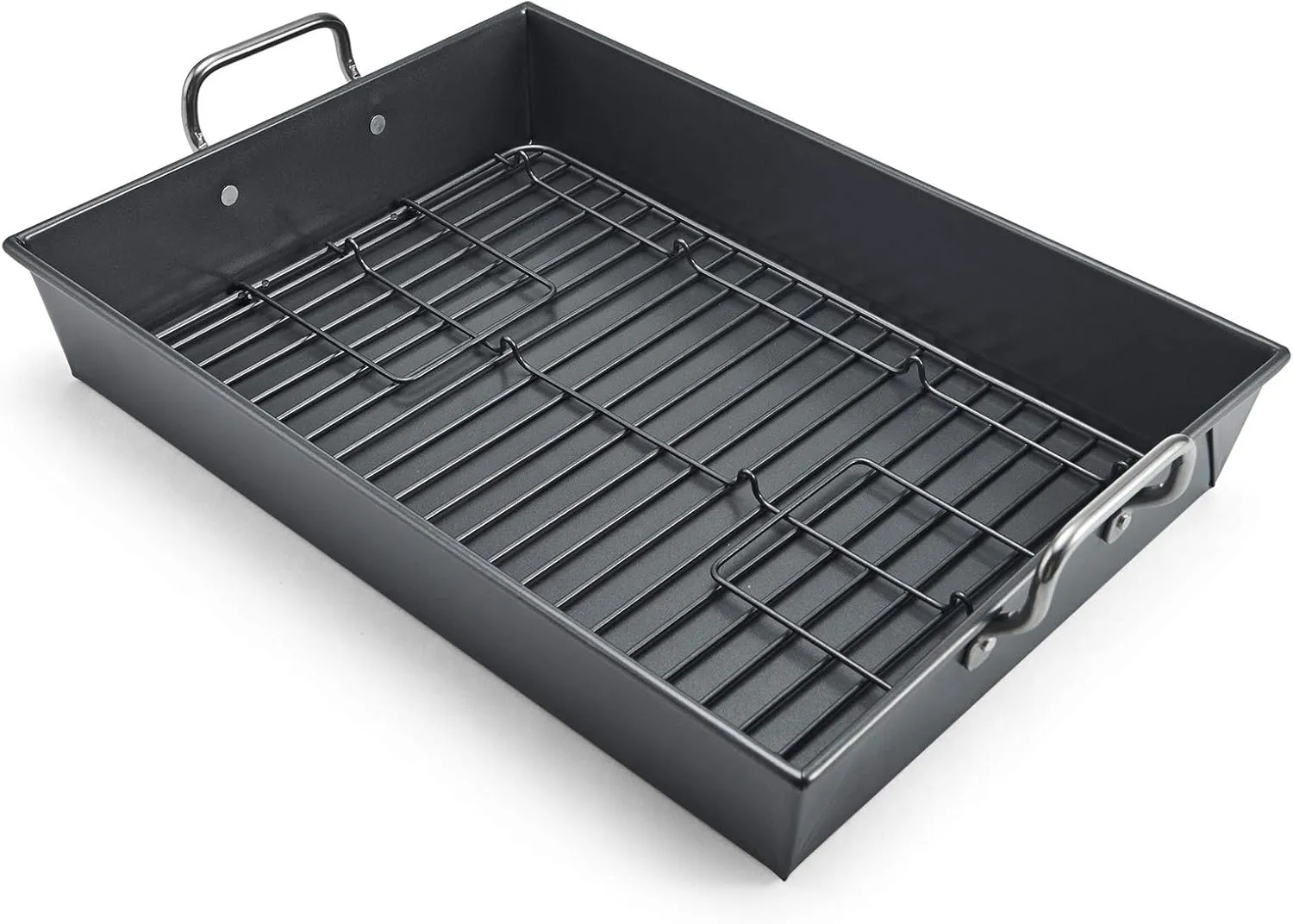 Chicago Metallic Professional Non-Stick Roaster with Handles and Non-Stick Rack, 17-Inch-by-12-Inch