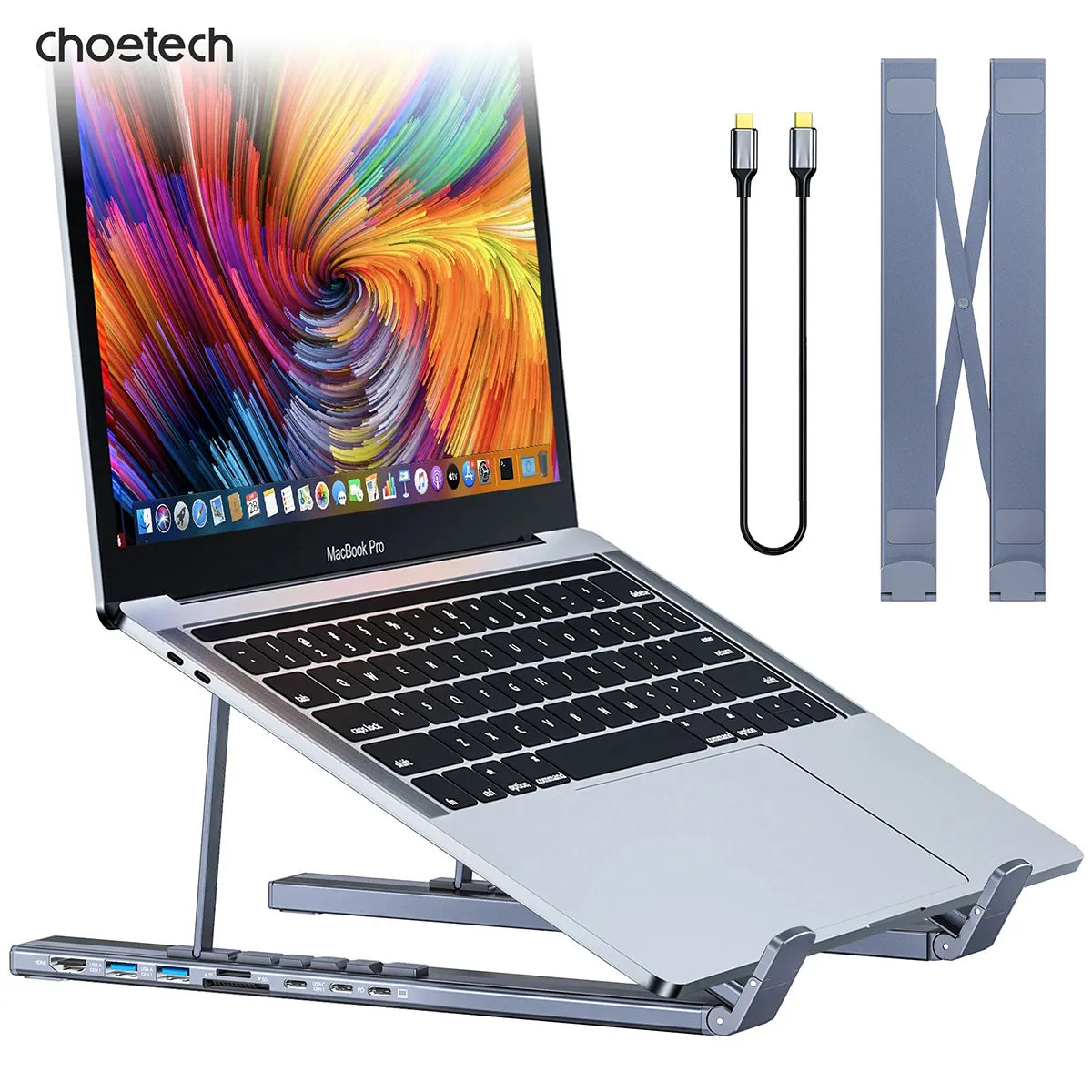 Choetech 7-in-1 USB-C HUB Stand HUB-M48 (Gray)