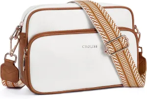CHOLISS Small Purses for Women, Travel Purses Anti Theft Crossbody Bags for Women, Vegan Leather Adjustable Wide Guitar Strap