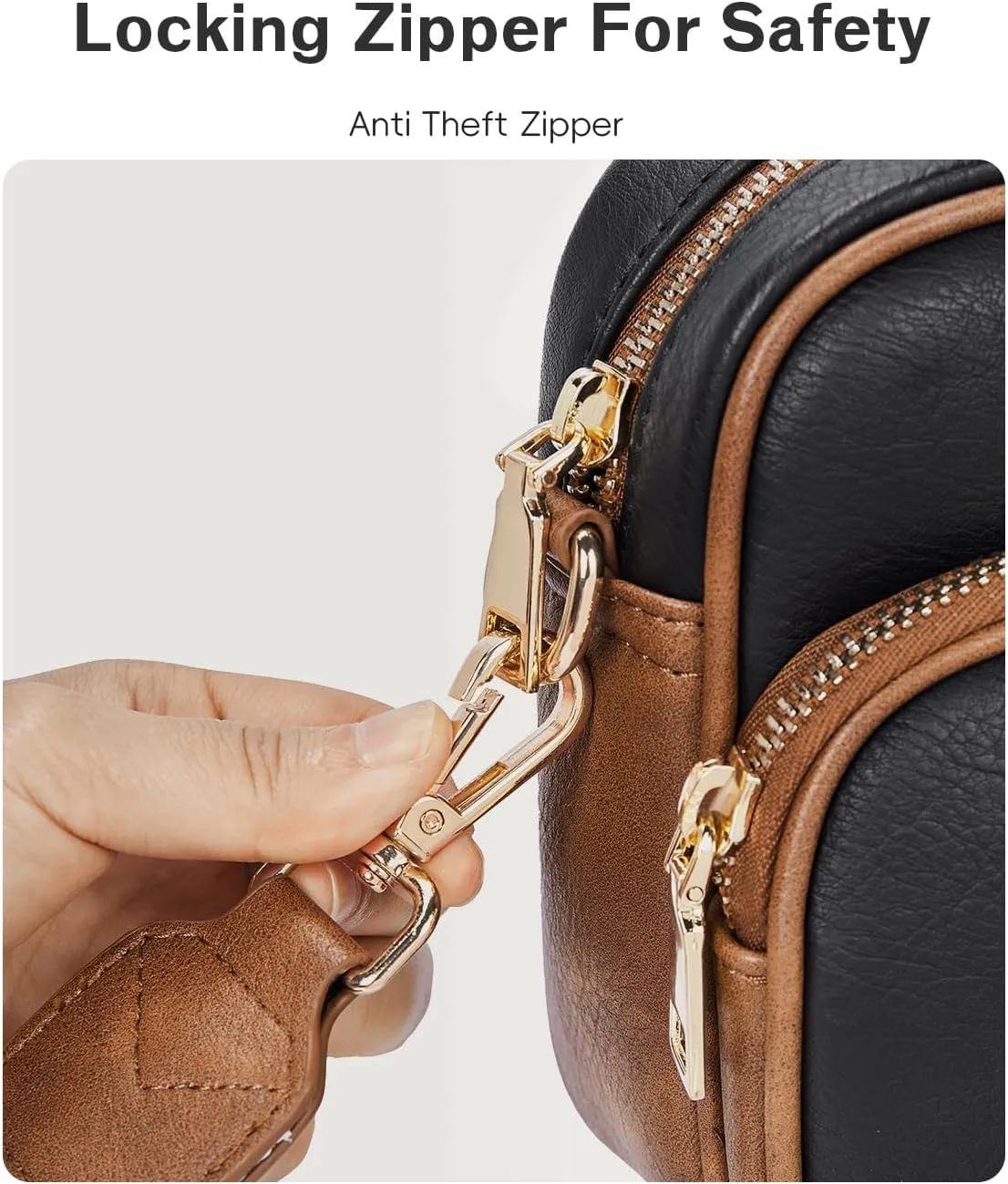 CHOLISS Small Purses for Women, Travel Purses Anti Theft Crossbody Bags for Women, Vegan Leather Adjustable Wide Guitar Strap