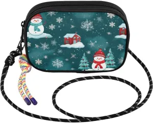 Christmas Snowmen Snowflake House Crossbody Bag for Women Cell Phone Purses Women's Small Shoulder Handbags Wallet Purse with Strap