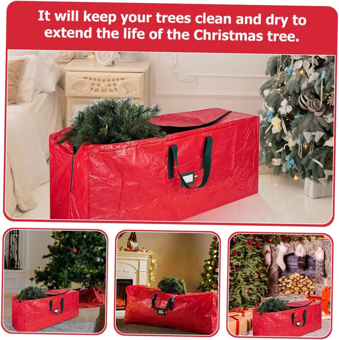 Christmas Tree Bag with Handles Storage Pouch for Tree Dustproof Waterproof Organizer