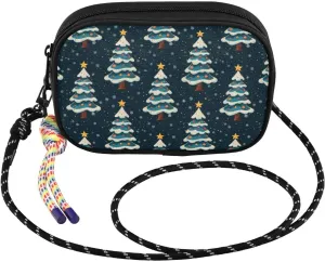 Christmas Tree Snowflake Crossbody Bag for Women Cell Phone Purses Women's Small Shoulder Handbags Wallet Purse with Strap